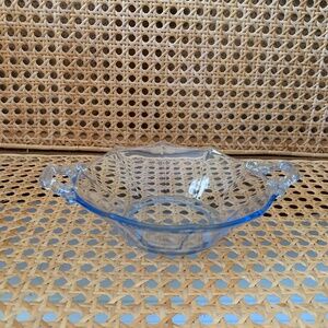 Vintage Light Blue Cambridge Decagon Mayonnaise Cranberry Dish Depression Glass